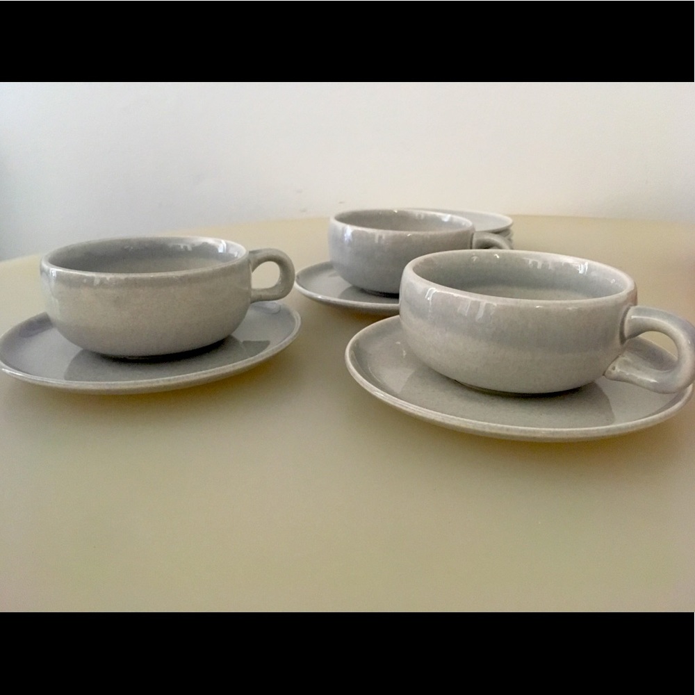 Russel Wright Gray Cups and Saucers